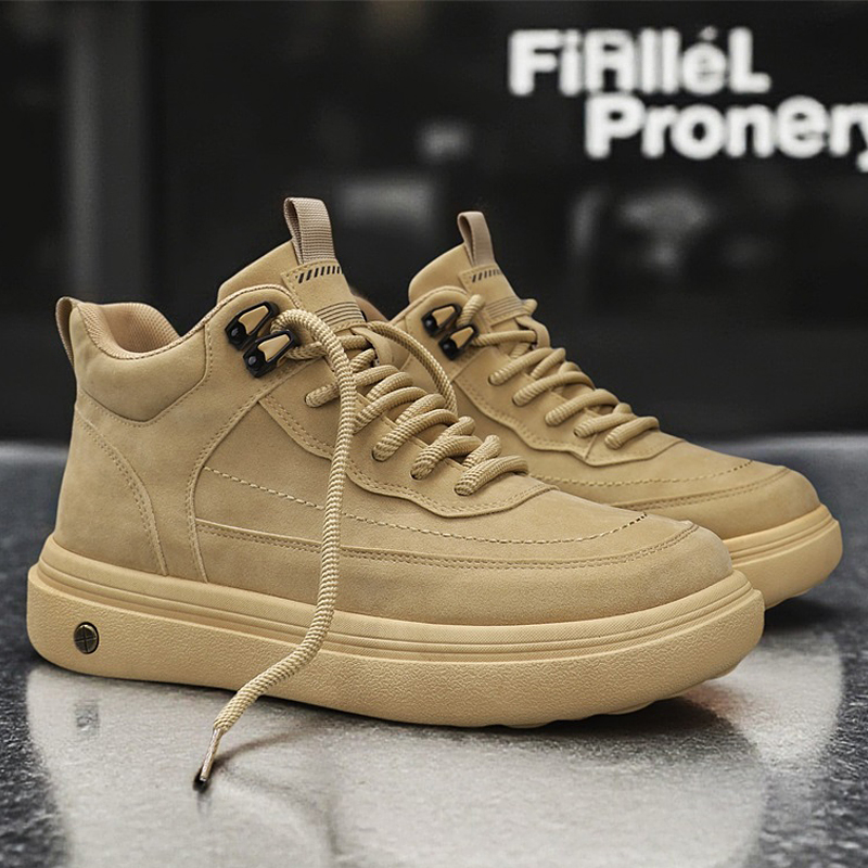 Streetwear Zipper - Mens Oxford Boots Casual High Top