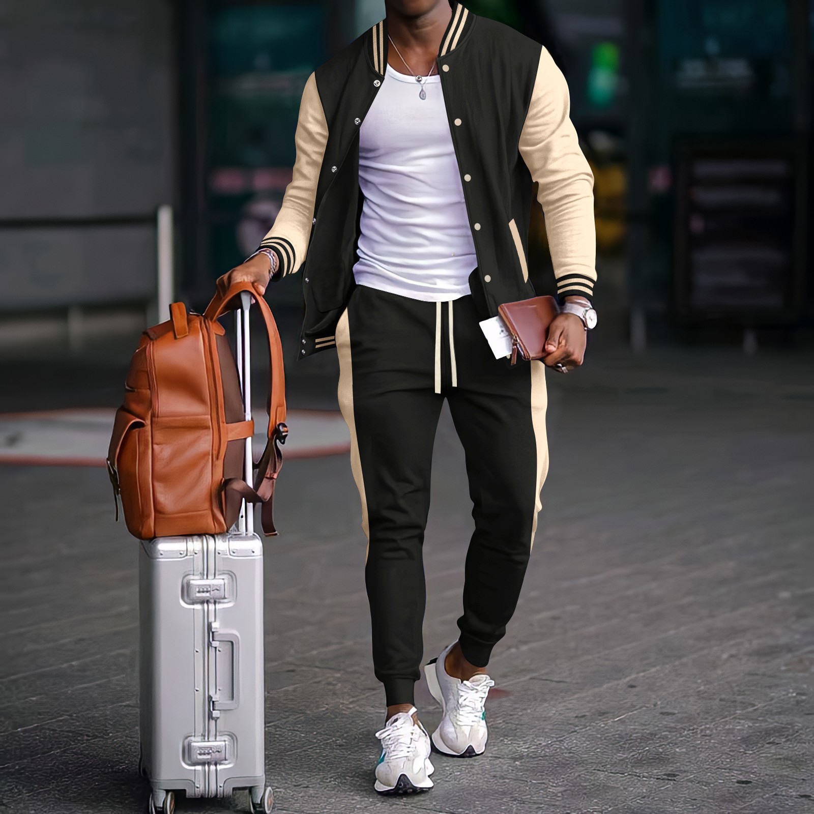 Autumn Winter New Men 2PCS Bas - огляд і ціна Streetwear Zipper
