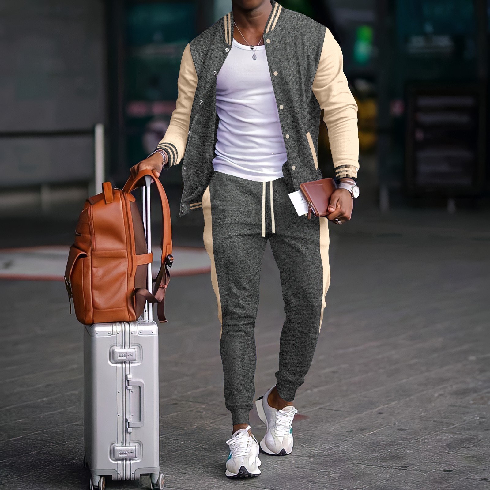 Autumn Winter New Men 2PCS Bas - огляд і ціна Streetwear Zipper