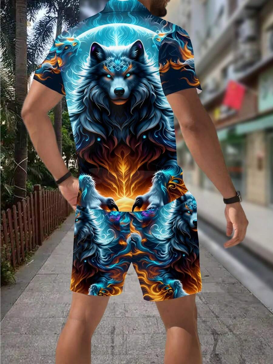 Men's Fashion 3D Wolf Print Zi - огляд і ціна Streetwear Zipper