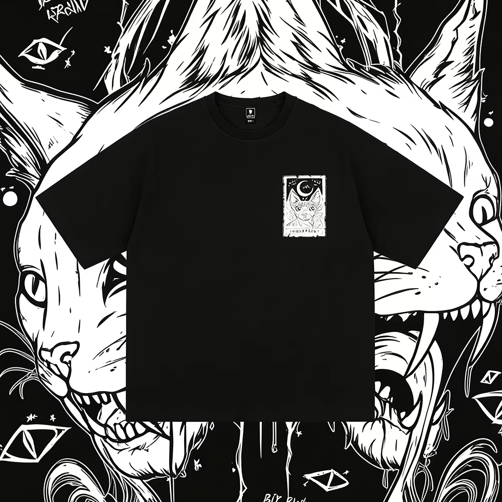 THE MOON Cat ​​Tattoo Style Tr - огляд і ціна Streetwear Brand Cat