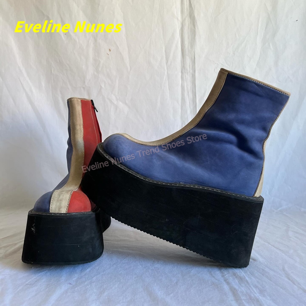Y2K Red Blue Platform Ankle Bo - огляд і ціна Streetwear Zipper