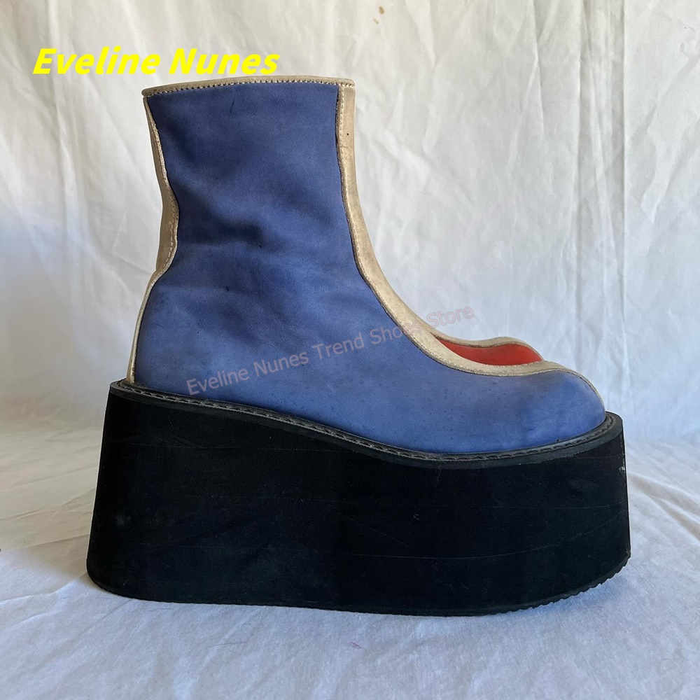Y2K Red Blue Platform Ankle Bo - огляд і ціна Streetwear Zipper
