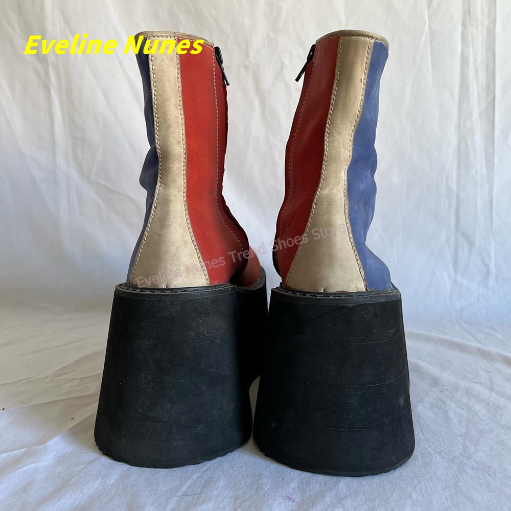 Y2K Red Blue Platform Ankle Bo - огляд і ціна Streetwear Zipper