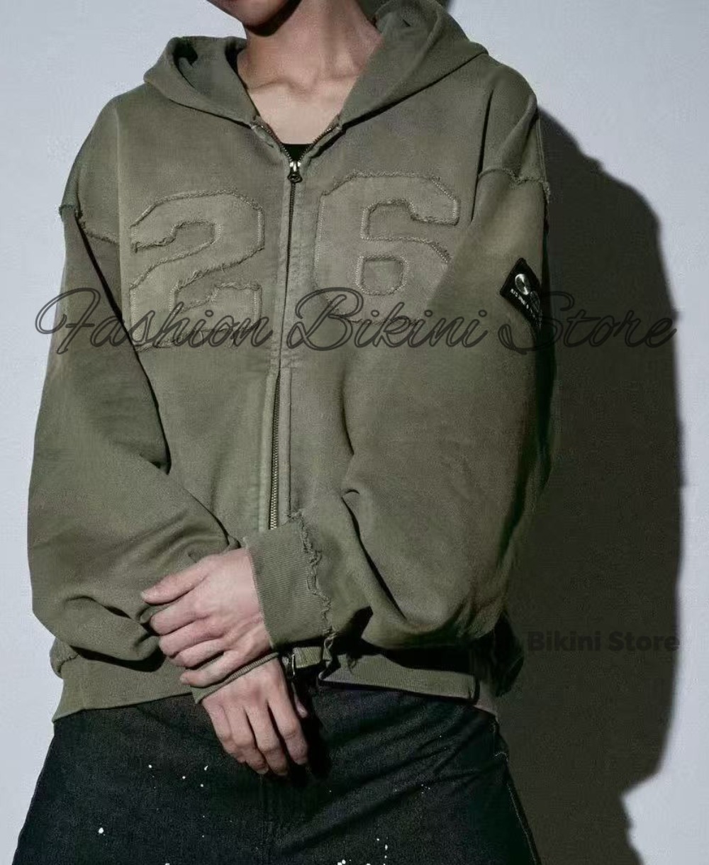 NEW Washed Grey Retro Hoodie 3 - огляд і ціна Streetwear Zipper