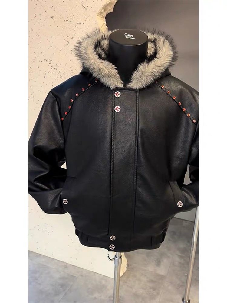 Fur Collar Natural With Botton - огляд і ціна Urban Streetwear Brand