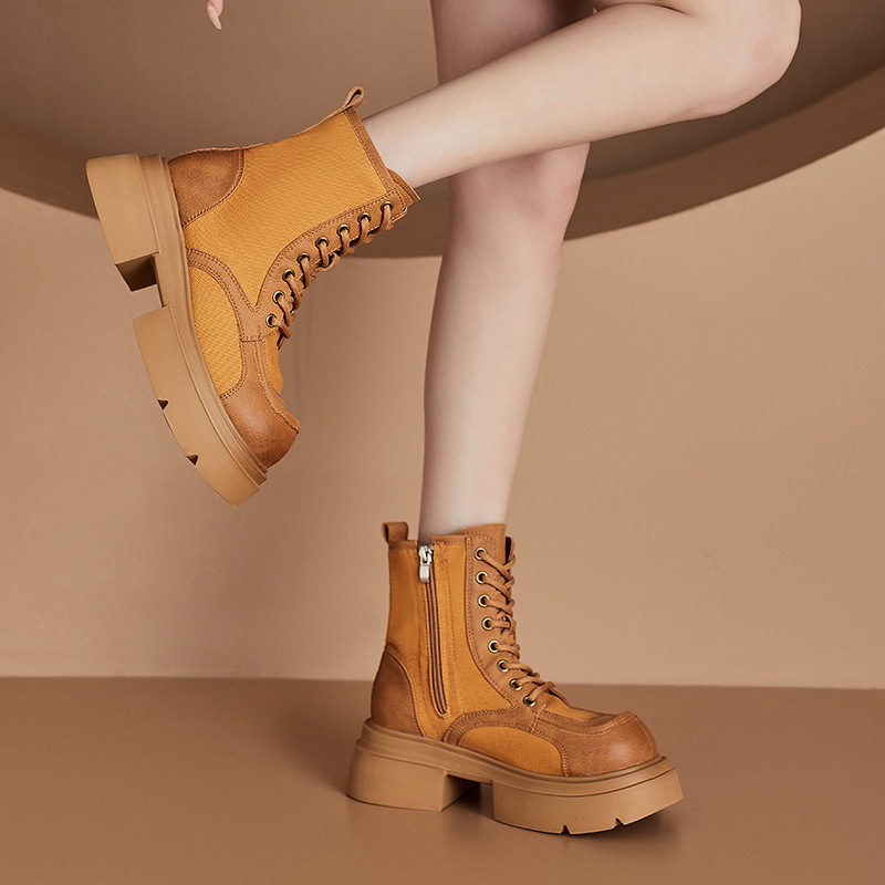Women Genuine Leather Ankle Bo - огляд і ціна Streetwear Zipper