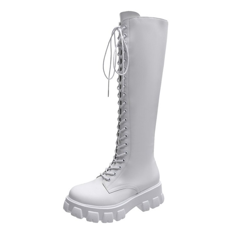 Women Knee High Boots Lace Up  - огляд і ціна Streetwear Zipper