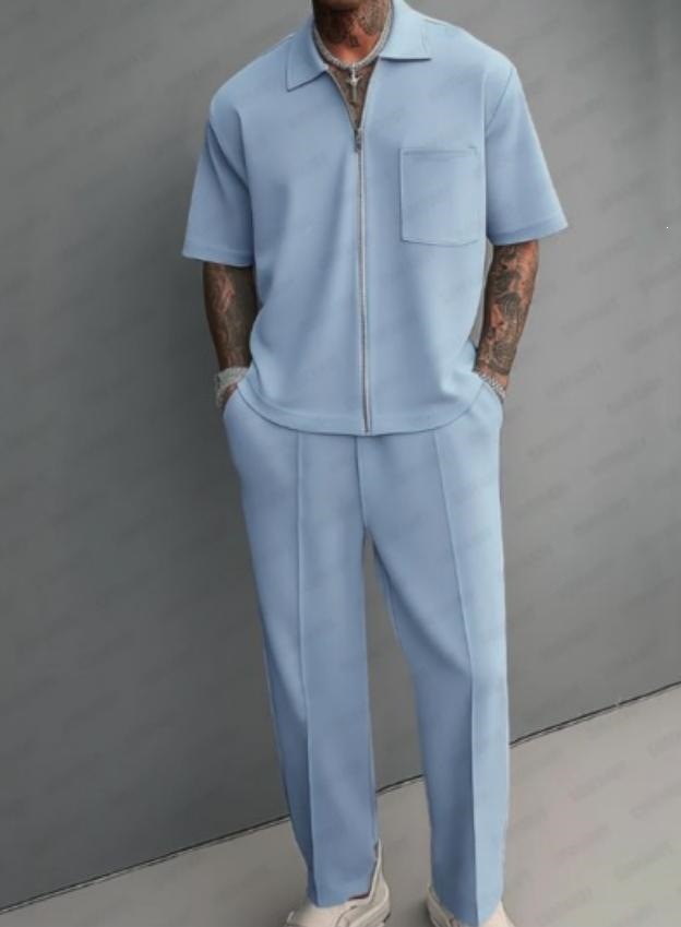 Men 2 Piece Outfits Half Zip P - огляд і ціна Streetwear Zipper